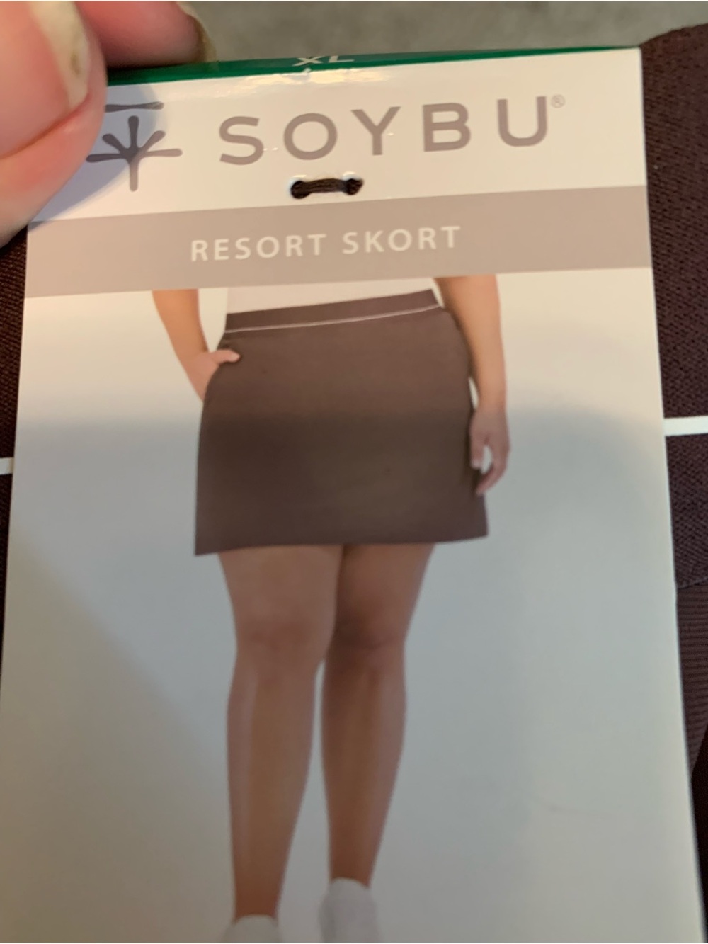 New Woman’s Soybu Brown Mini Resort Skort with Contrast Waistband. Size XL
